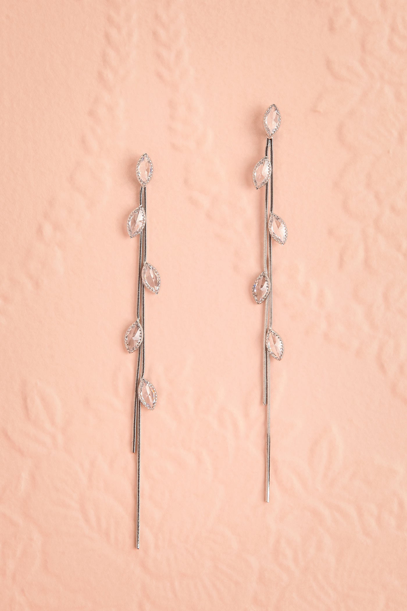 Idella Crystal Leaf Chain Drop Earrings | Boutique 1861