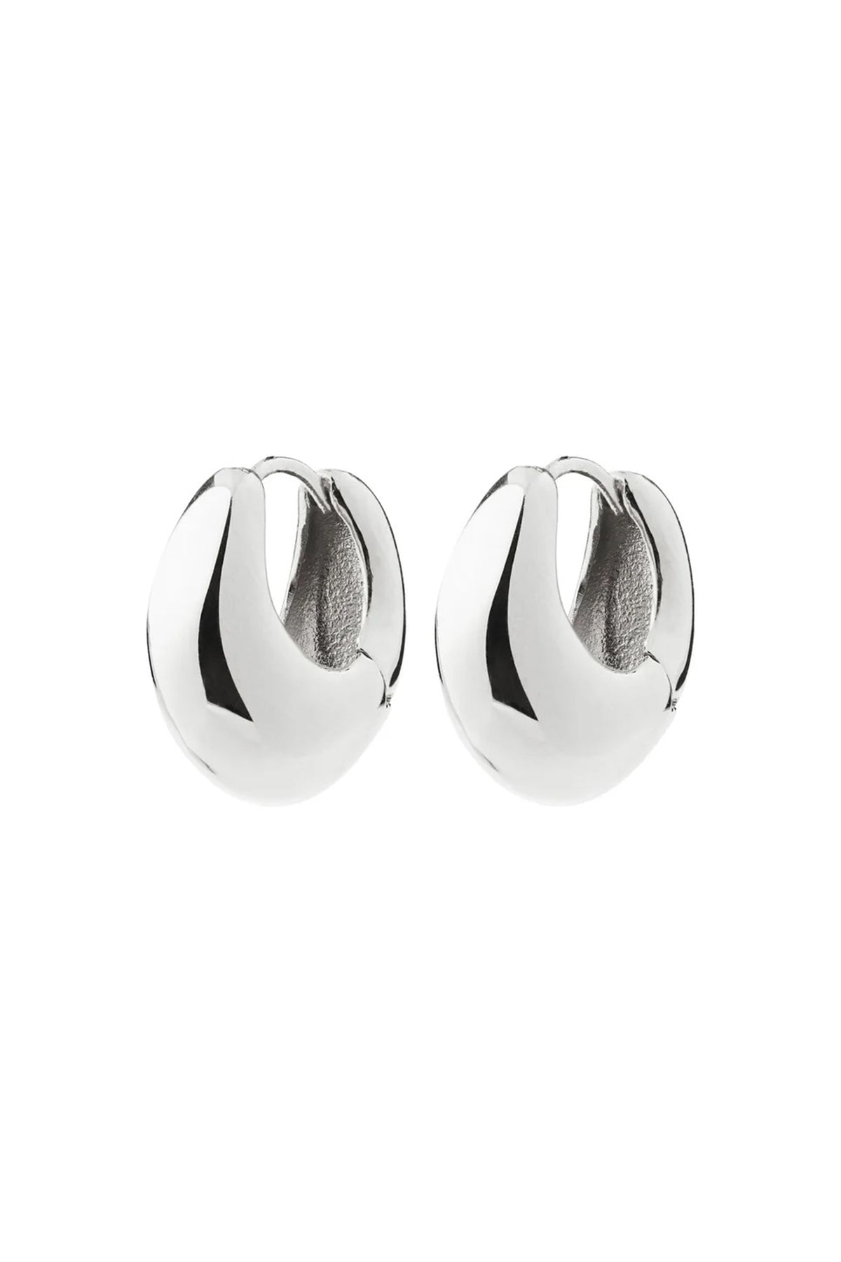 Ignis Silver | Small Chunky Hoop Earrings by Pilgrim