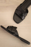 Topview Iguala Black Flat Square-Toe Sandals at la petite garçonne