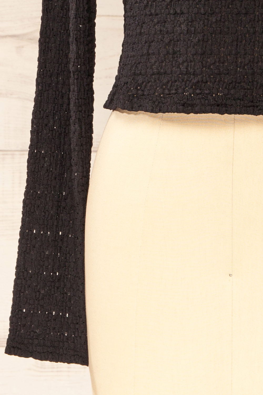 Ikeda Long-Sleeved Sheer Black Top | La petite garçonne sleeve