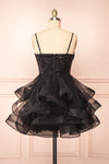 Iksa Black Short Dress w/ Sequins Top | Boutique 1861 back view