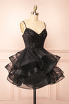 Iksa Black Short Dress w/ Sequins Top | Boutique 1861 side view
