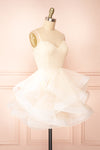 Iksa Ivory Short Dress w/ Sequins Top | Boutique 1861 side view