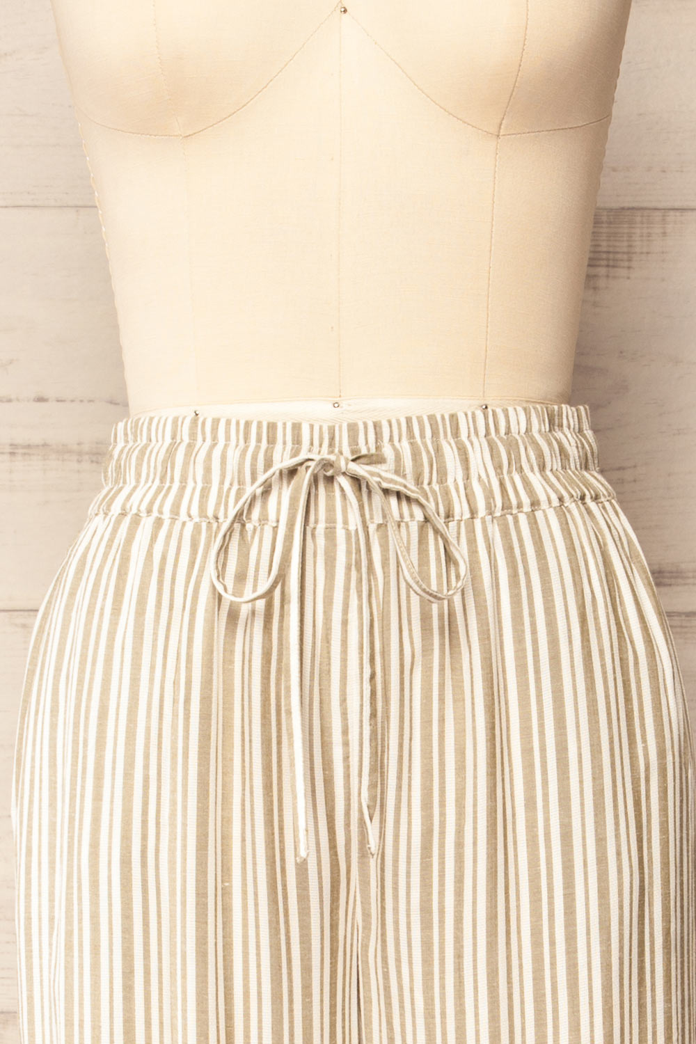 Ilsan Sage & White Striped Pants | La petite garçonne front 