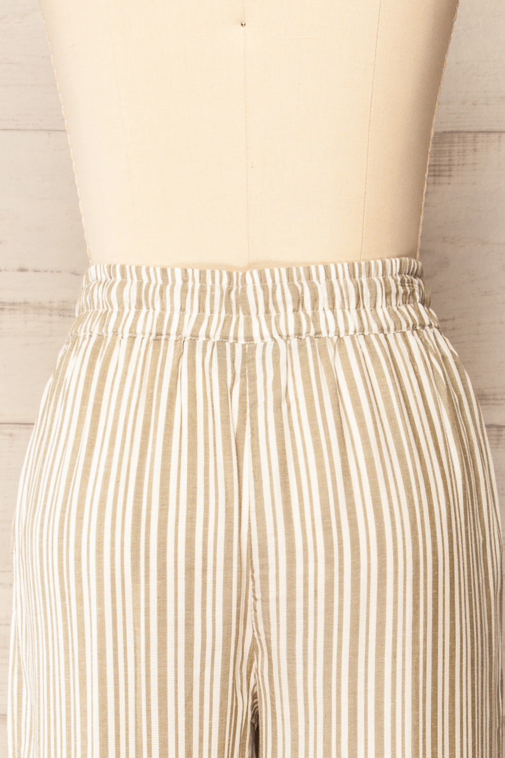 Ilsan Sage & White Striped Pants | La petite garçonne back