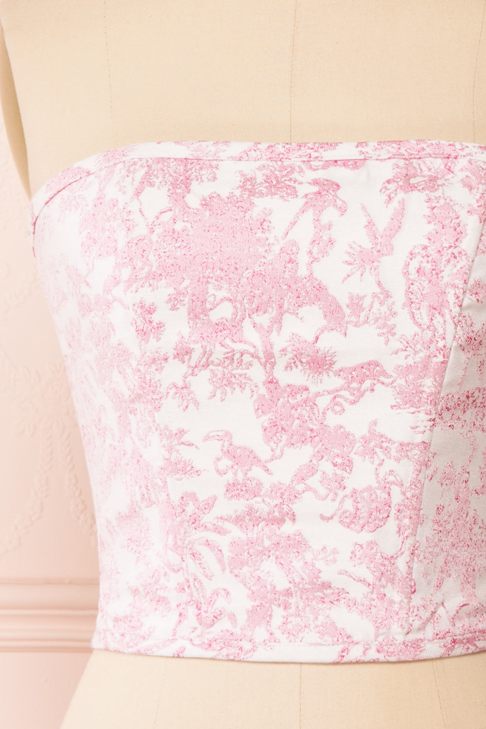 Inaira Pink Bustier Corset Top w/ Animal Print