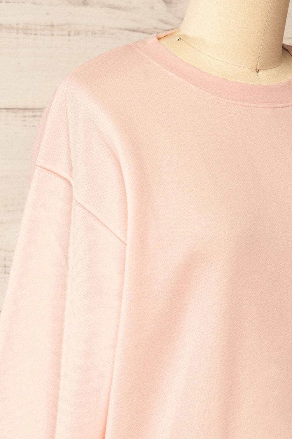 Incheon Pink Oversized Crewneck Sweater | La petite garçonne 