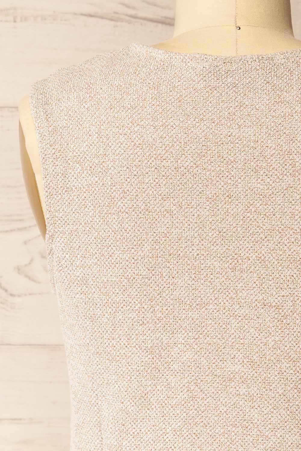 Indio Beige Button-Up Knit Vest | La petite garçonne back