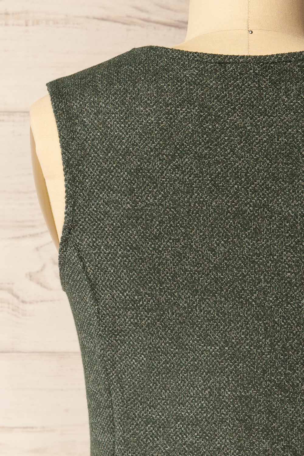 Indio Green Button-Up Knit Vest | La petite garçonne back
