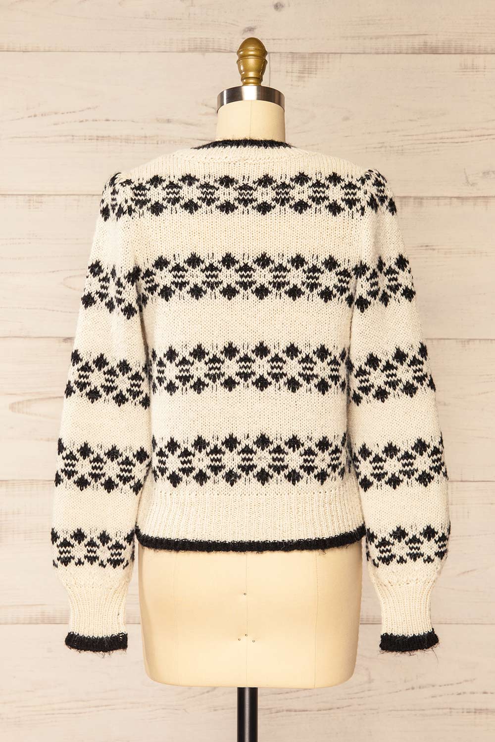 Ionian Ivory Knit Striped Sweater | La petite garçonne back view