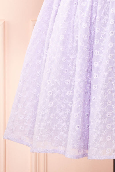 Irja Short Lavender Dress w/ Floral Embroidery | Boutique 1861 bottom