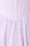 Irja Short Lavender Dress w/ Floral Embroidery | Boutique 1861 fabric