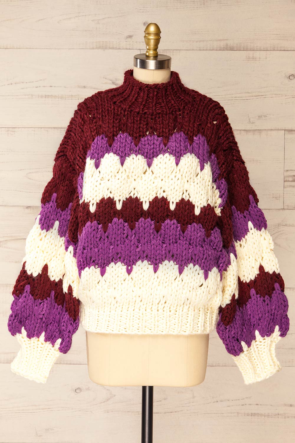 Irvine Multicolor Chunky Knit Sweater | La petite garçonne front view