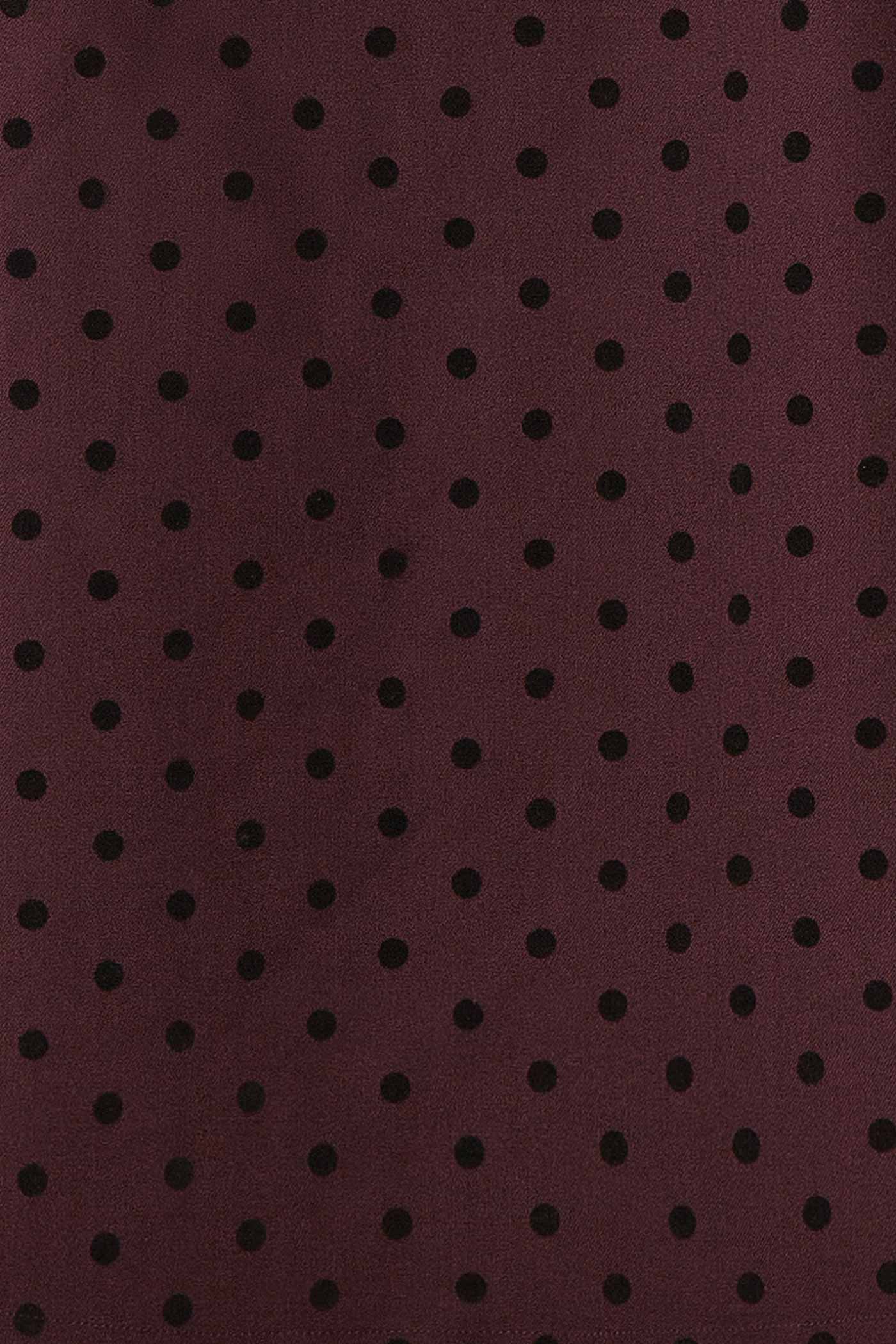 Isalda Purple Polka Dot Mini Dress with Bow | Boutique 1861 fabric 
