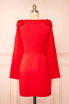 Isalie Short Silky Red Dress w/ Bows | Boutique 1861 back view