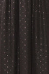 Isandrine Long Black Dress w/ Dots & Ruffles | Boutique 1861 fabric