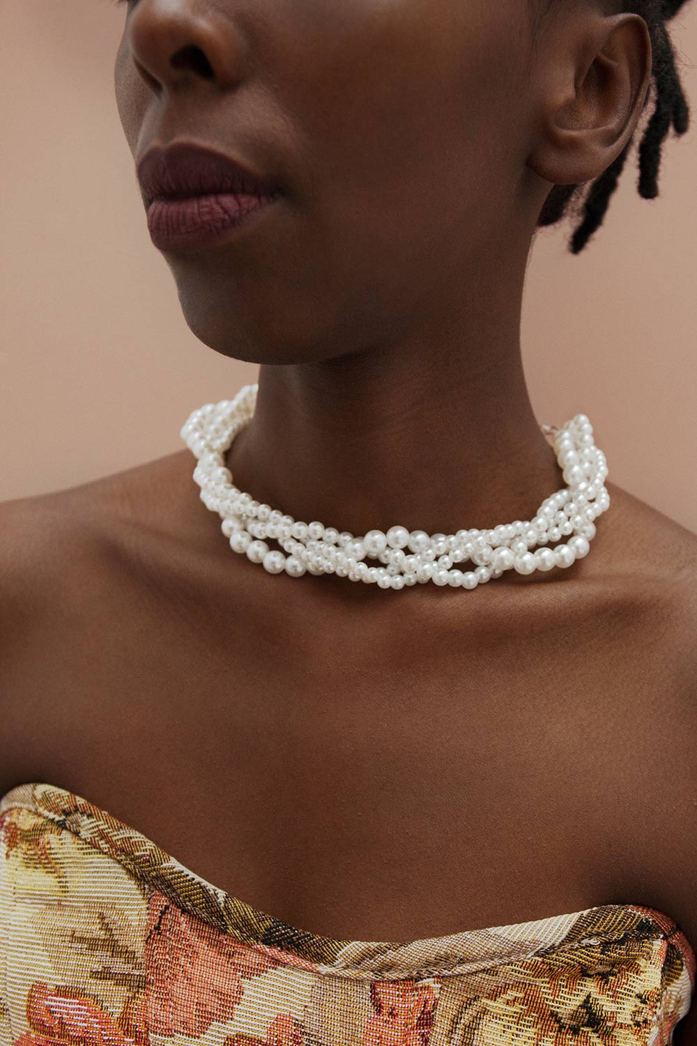 Isanna Layered Pearl Choker Necklace | Boutique 1861 model