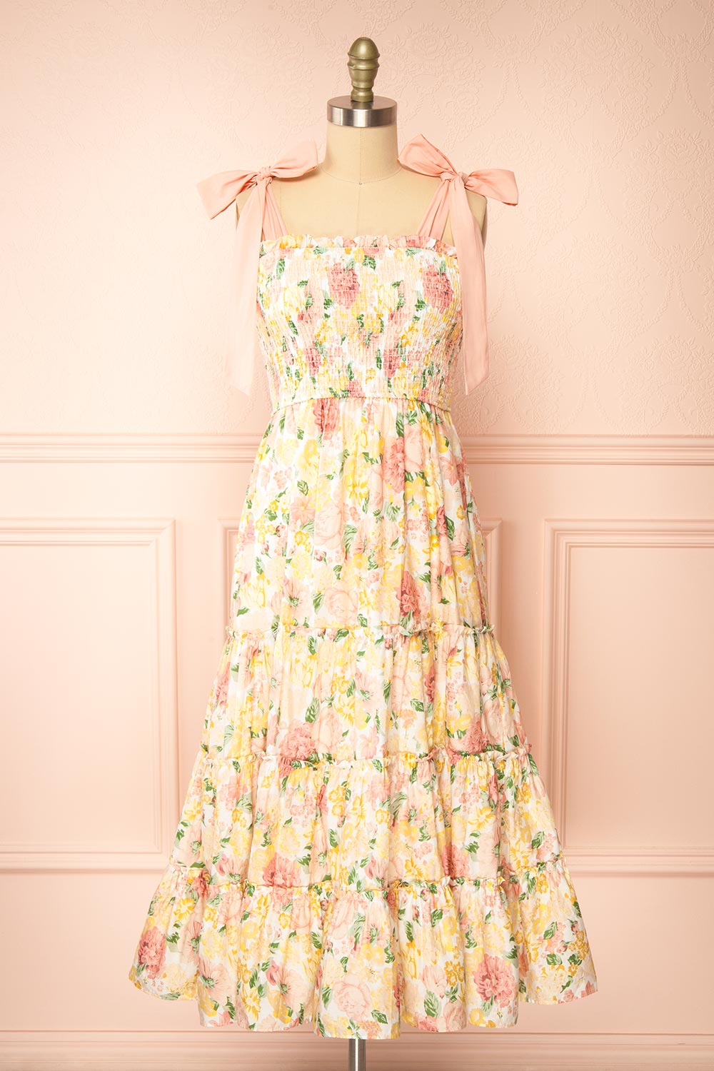 Isaya Colourful Midi Floral Dress | Boutique 1861  front view