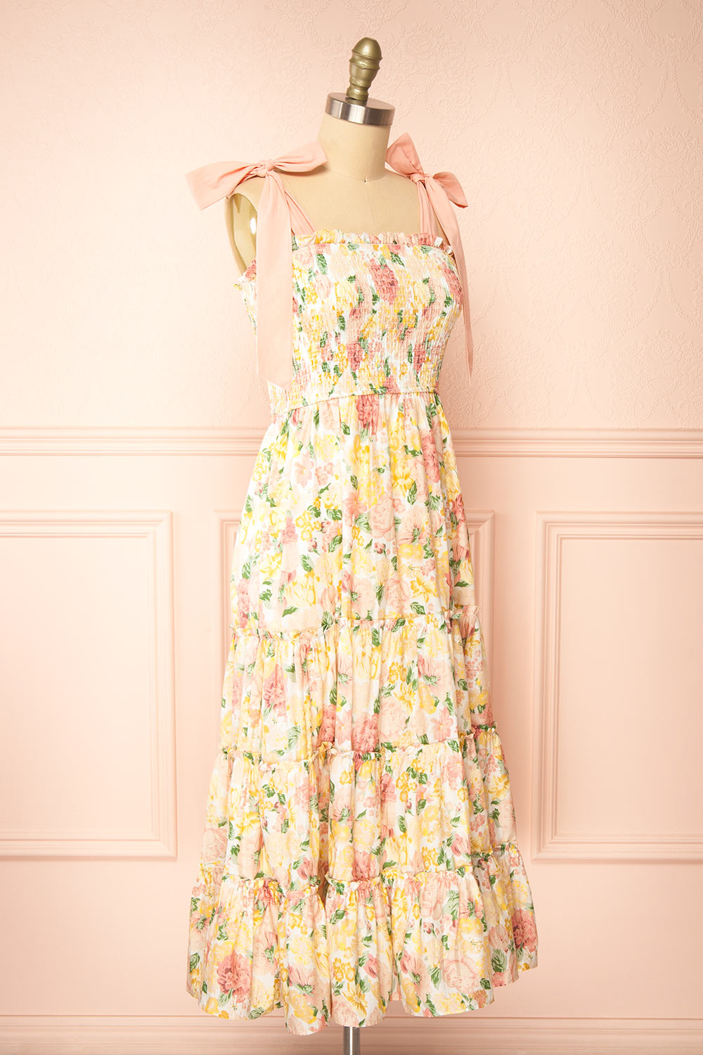 Isaya Colourful Midi Floral Dress | Boutique 1861 side view