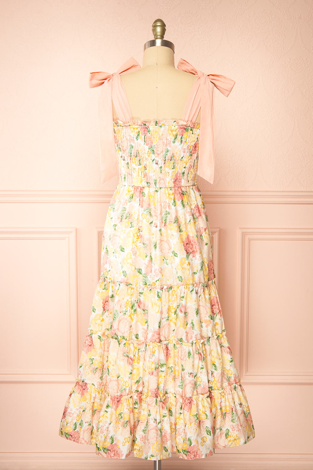 Isaya Colourful Midi Floral Dress | Boutique 1861 back view