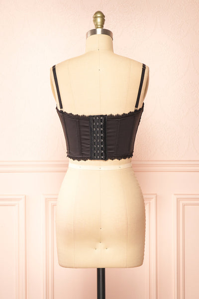 Isidore Black Lace Bustier Crop Top | Boutique 1861 back view