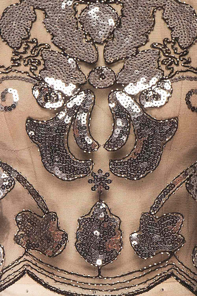Ismira Black Cropped Sequin Top | Boutique 1861 fabric