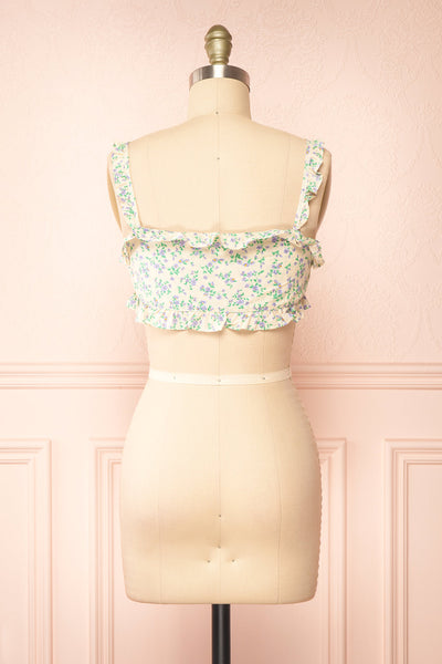 Isolde Floral Crop Top w/ Front Hooks | Boutique 1861 back view