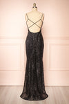 Isolina Sparkly Black Maxi Dress w/ Sequins | Boutique 1861 back view