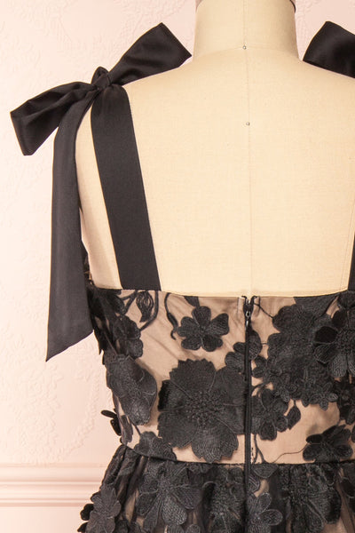 Isolt Beige Midi Dress w/ Black Floral Lace | Boutique 1861 back