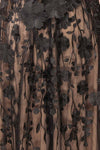 Isolt Beige Midi Dress w/ Black Floral Lace | Boutique 1861 fabric