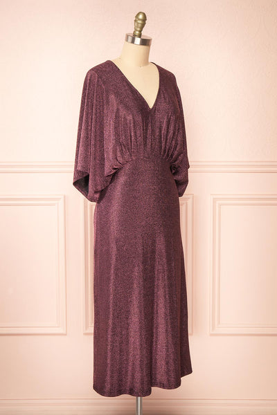 Isuma Midi Dress w/ Short Bat Sleeves | Boutique 1861 side view