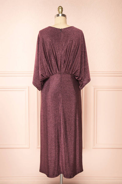 Isuma Midi Dress w/ Short Bat Sleeves | Boutique 1861 back view