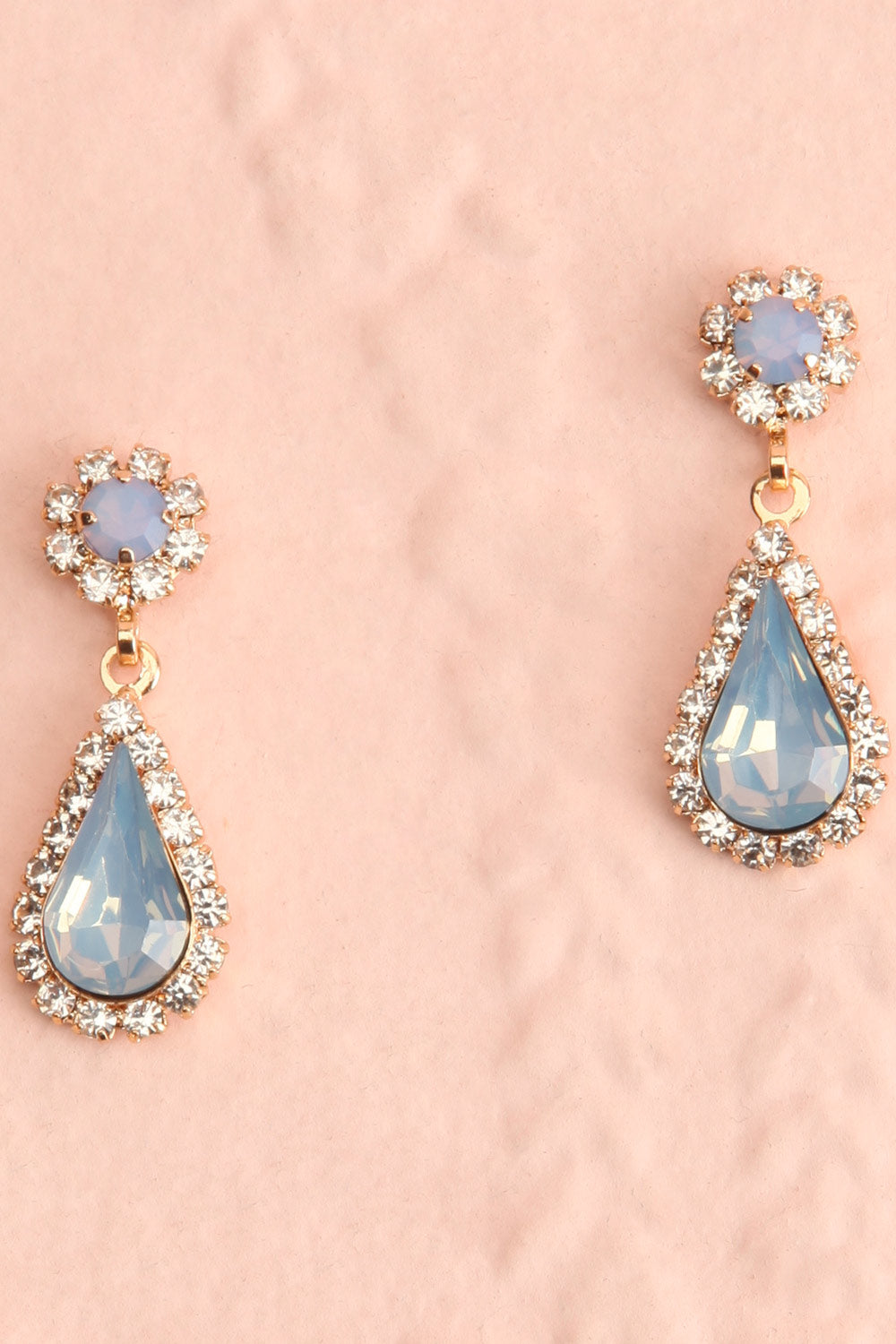 Ivest Blue Crystal Earrings & Necklace Set | Boutique 1861 flat close-up