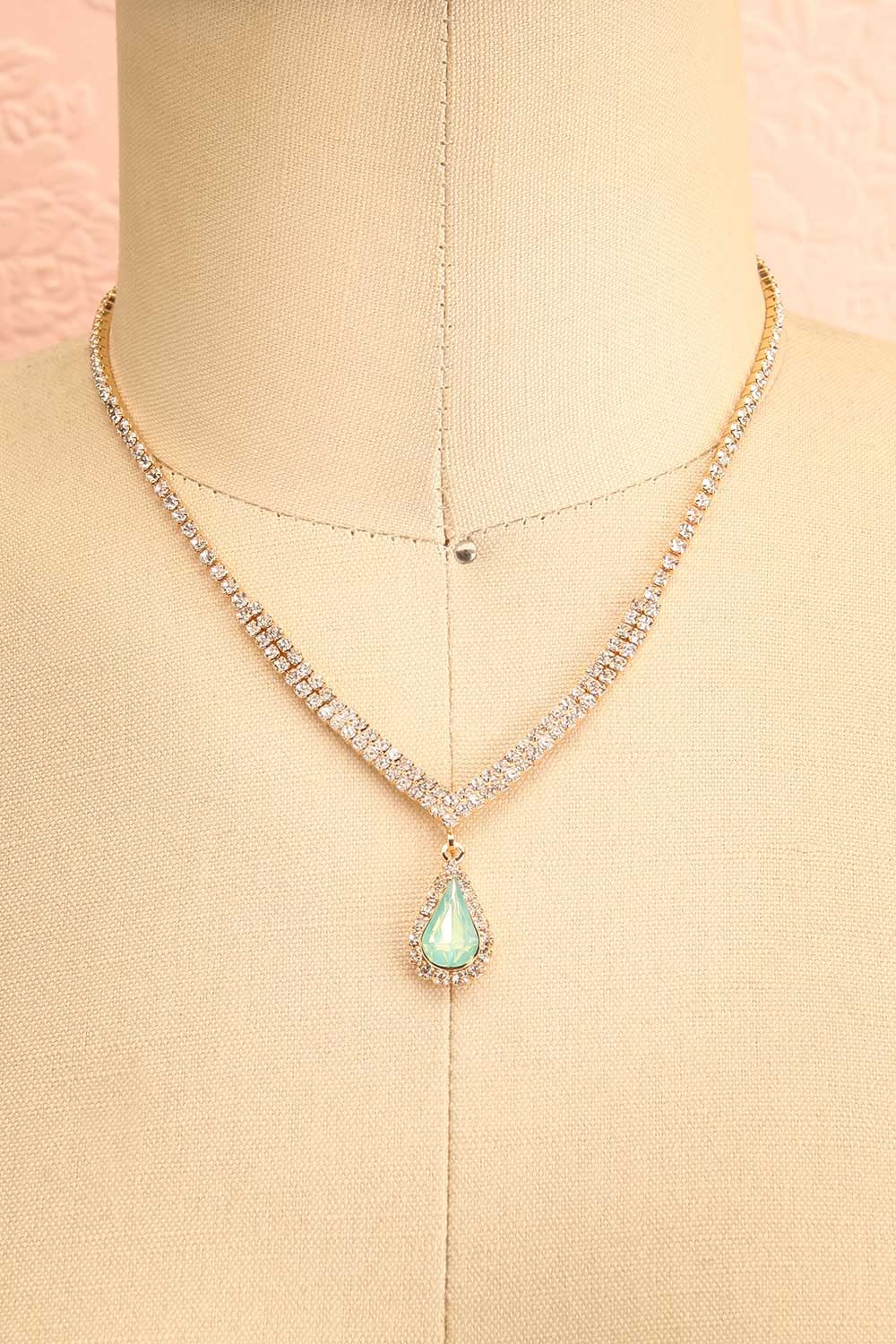 Ivest Teal Crystal Earrings & Necklace Set | Boutique 1861