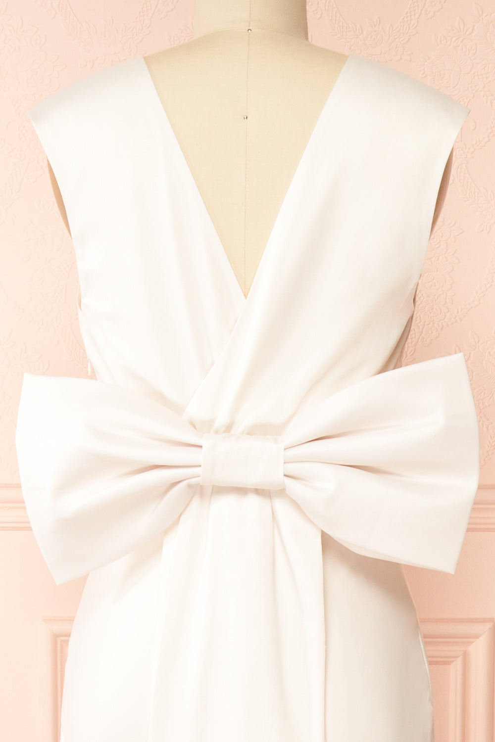 Ivoria Satin Ivory Maxi Dress w/ Bow | Boudoir 1861 back