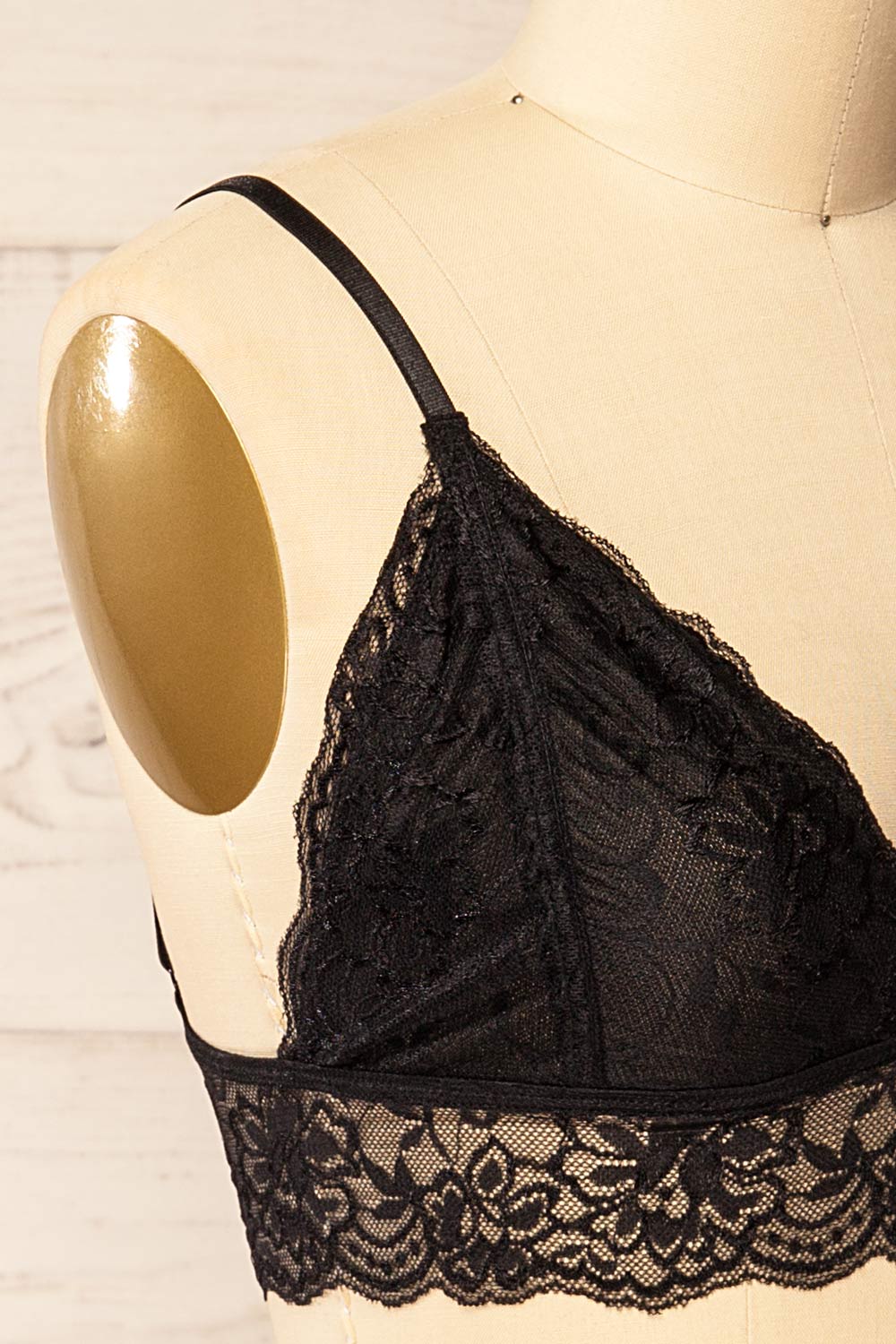 Ivrea Black Lace Triangle Bralette | La petite garçonne side