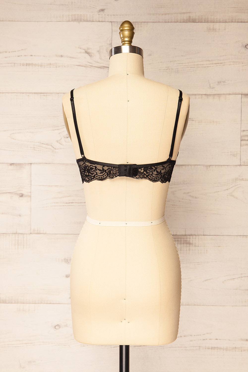 Ivrea Black Lace Triangle Bralette | La petite garçonne back view