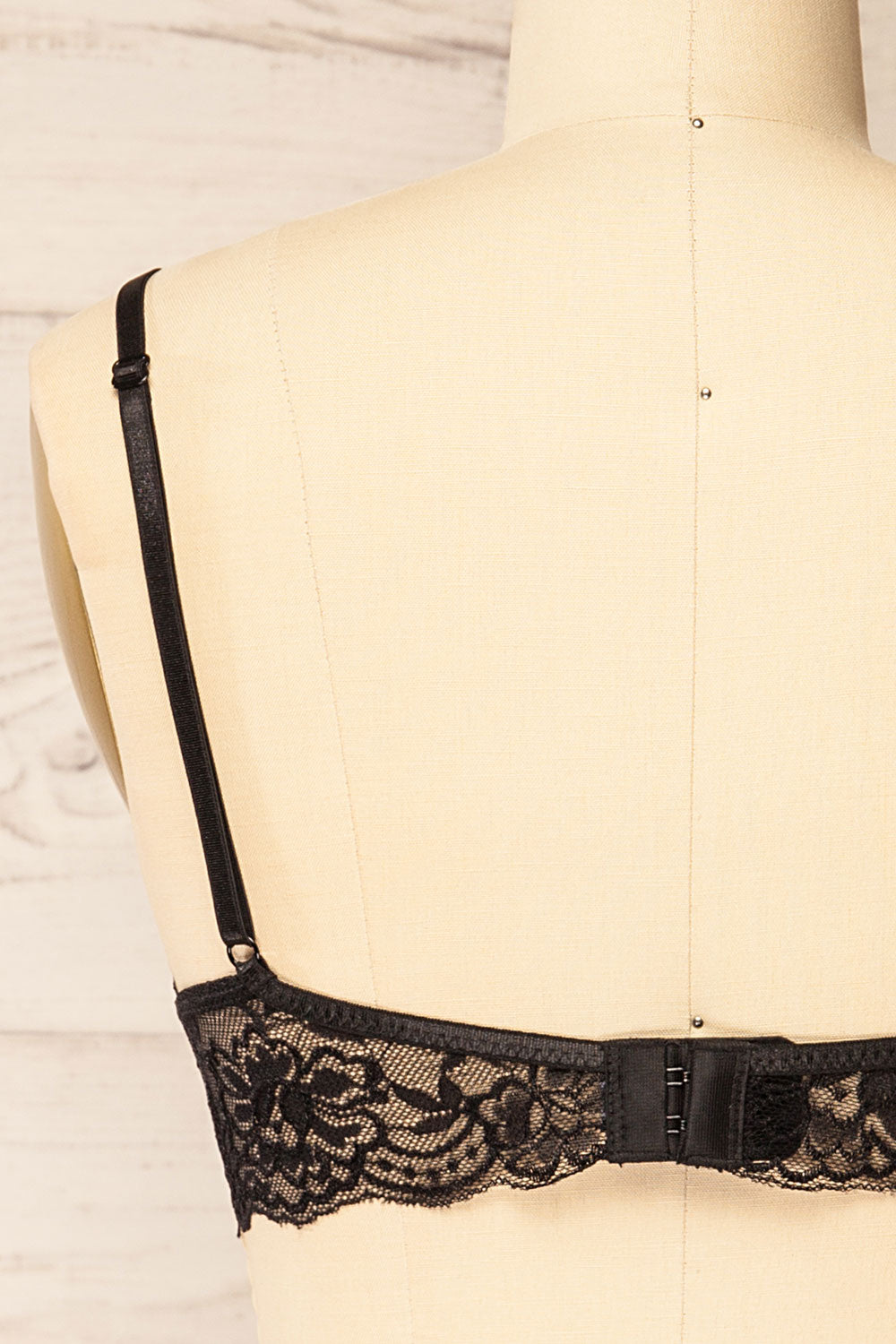 Ivrea Black Lace Triangle Bralette | La petite garçonne back 