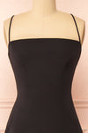 Izabella Black A-line Maxi Dress w/ Open Back | Boudoir 1861 front