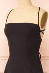 Izabella Black A-line Maxi Dress w/ Open Back | Boudoir 1861  side