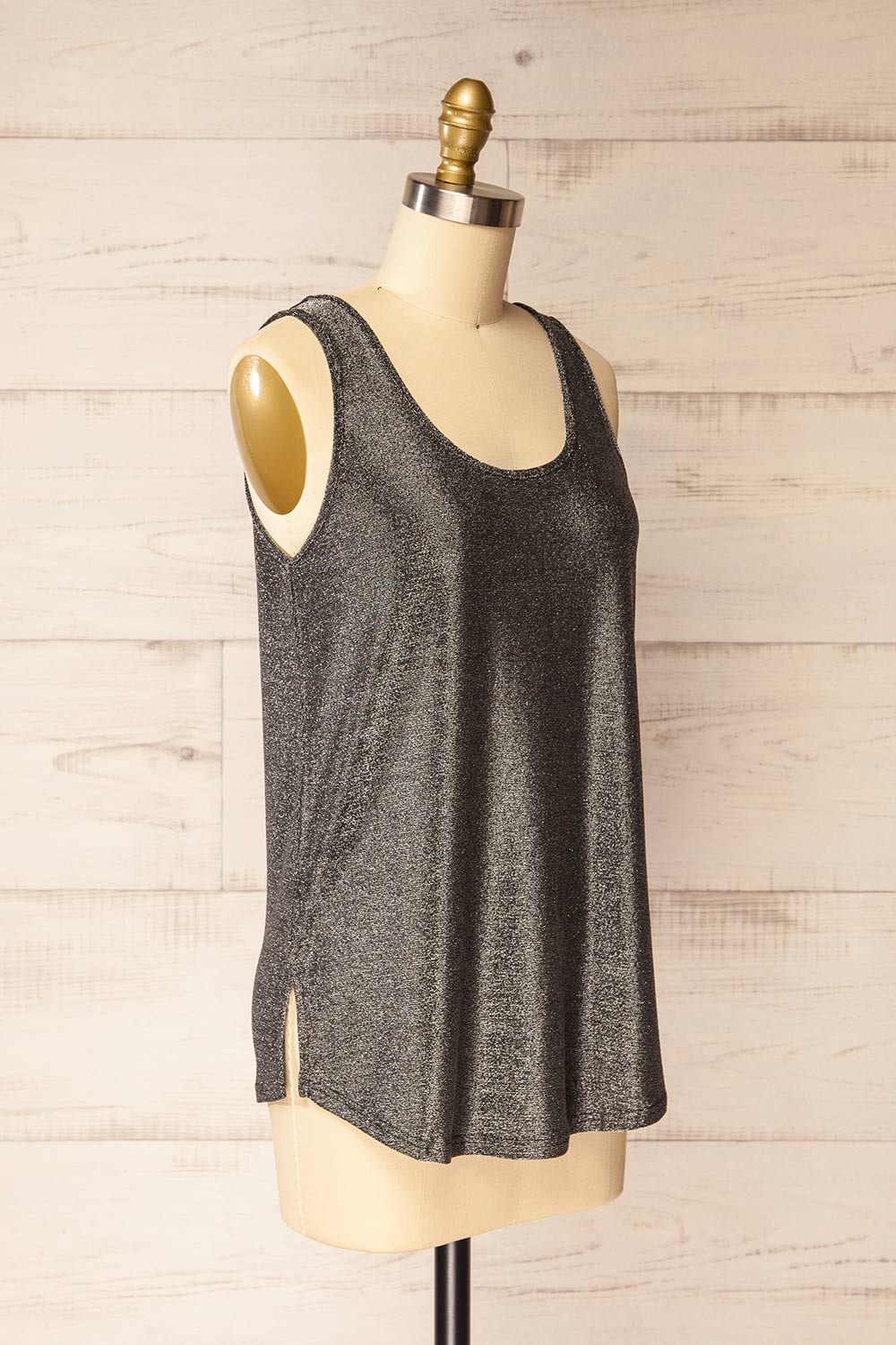 Izegem Shimmery Silver Top | La petite garçonne side view