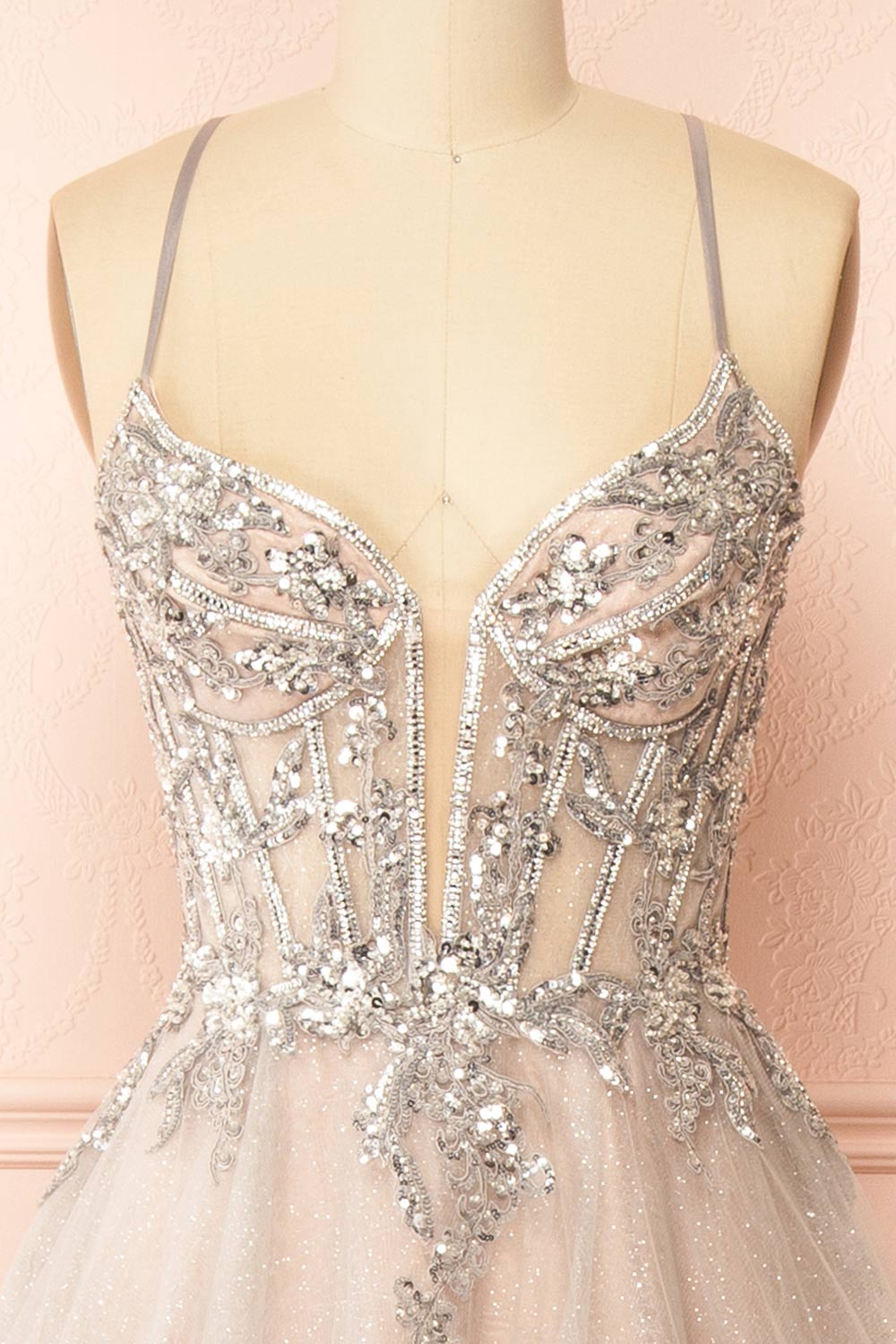 Jackie Glittery Beaded Maxi Dress | Boutique 1861 front 