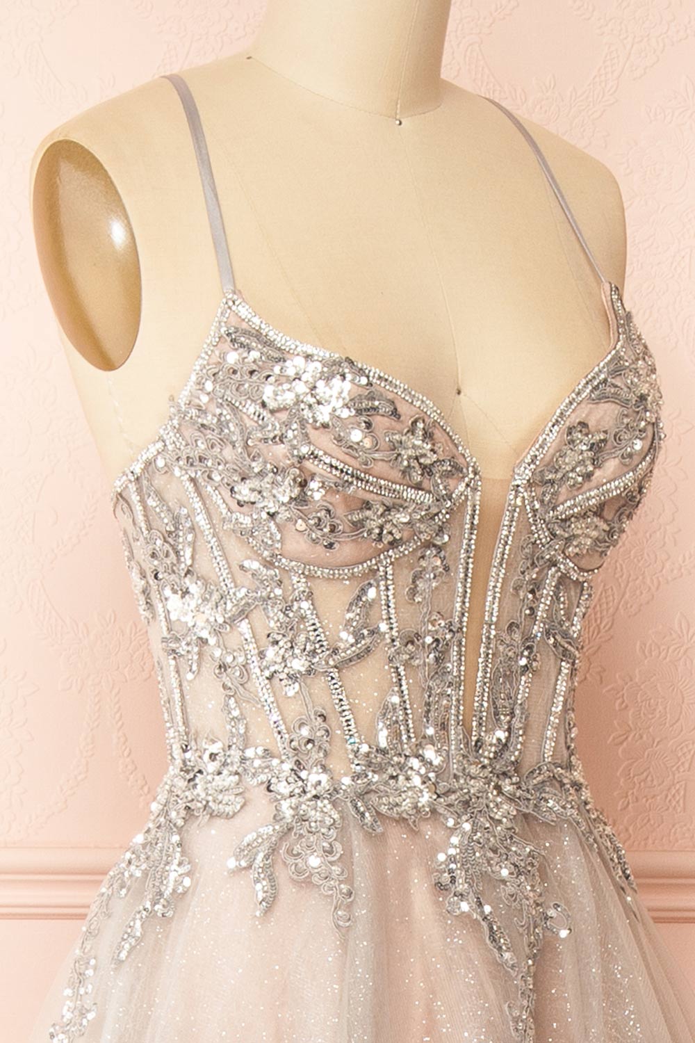 Jackie Glittery Beaded Maxi Dress | Boutique 1861 side