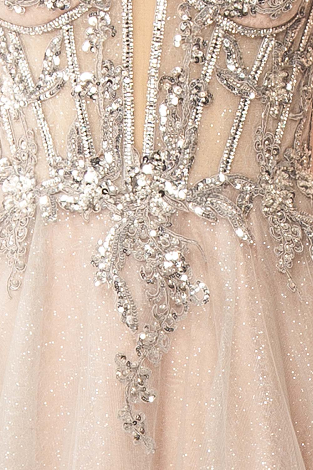 Jackie Glittery Beaded Maxi Dress | Boutique 1861 fabric 