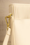 Jaelyn Ivory Pleated Vegan Leather Handbag | La petite garçonne side close-up