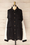Jaipur Black Oversized Shirt w/ Knit Sleeves | La petite garçonne front view