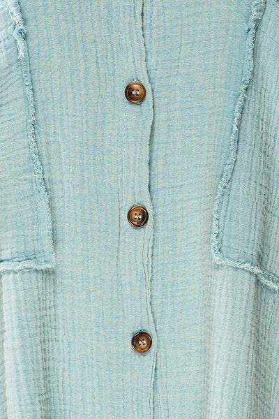 Jaipur Blue Oversized Shirt w/ Knit Sleeves | La petite garçonne fabric