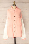 Jaipur Pink Oversized Shirt w/ Knit Sleeves | La petite garçonne front view