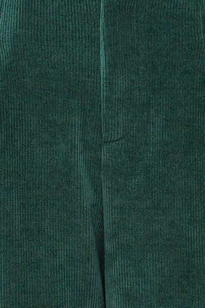 Jakarta Green Corduroy High-Waisted Pants | La petite garçonne fabric