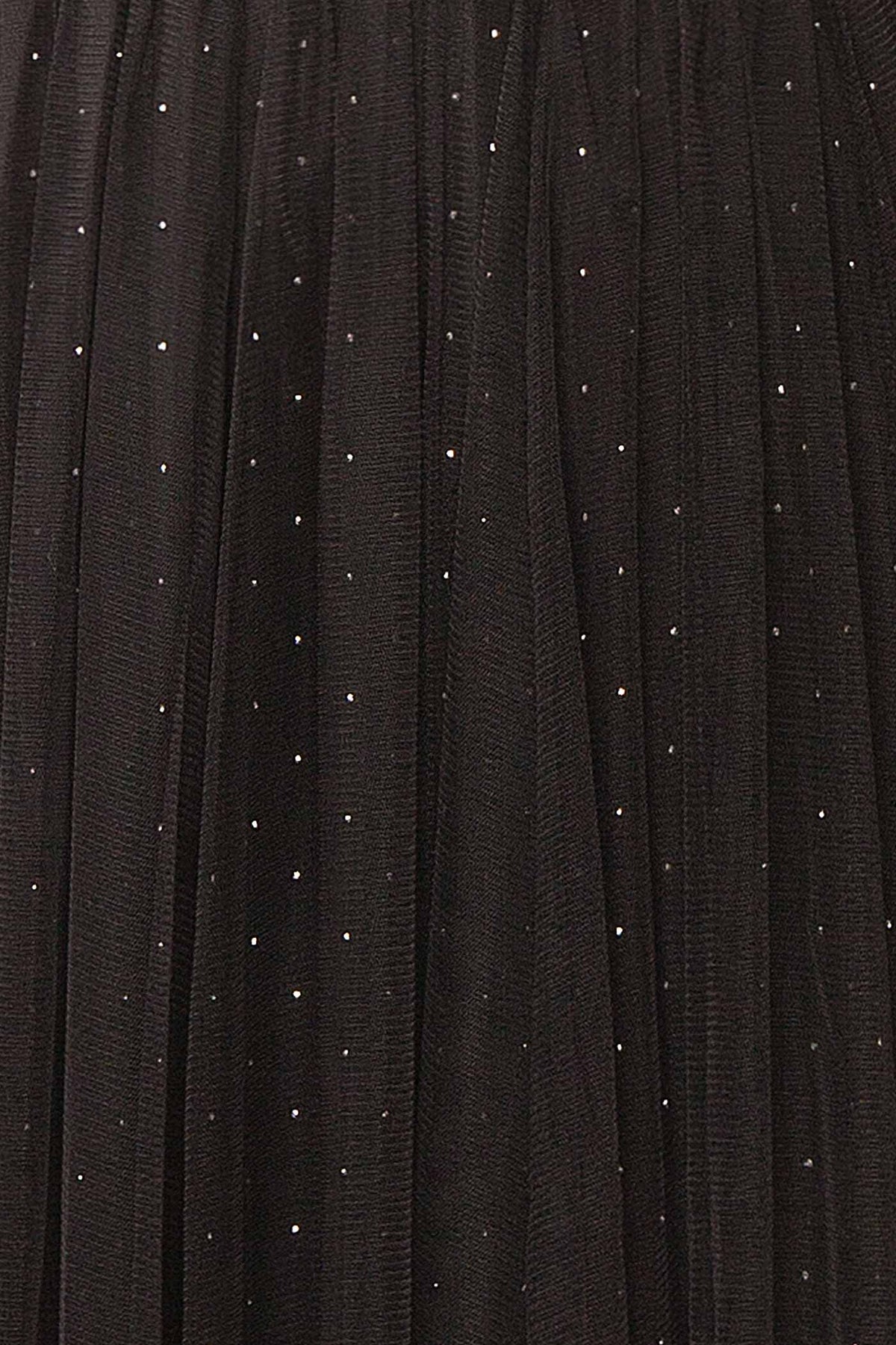 Jamina Black | Long Pleated Tulle Skirt with Rhinestones